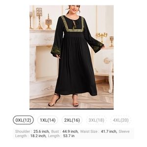 Women's embroidered abaya dress